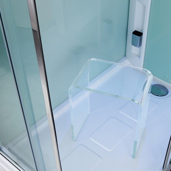 Sgabello per docce ad U in Plexiglass trasparente
