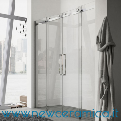 Chiusura doccia Mida Glass doppia porta scorrevole per installazione a nicchia
